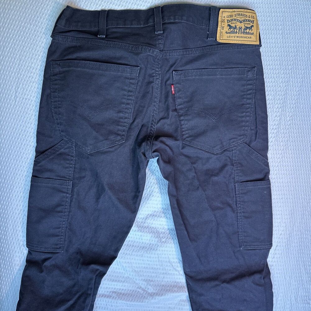 Levis Jeans Mens 32x30 Blue 511 Workwear Slim Fit Canvas Utility Carpenter